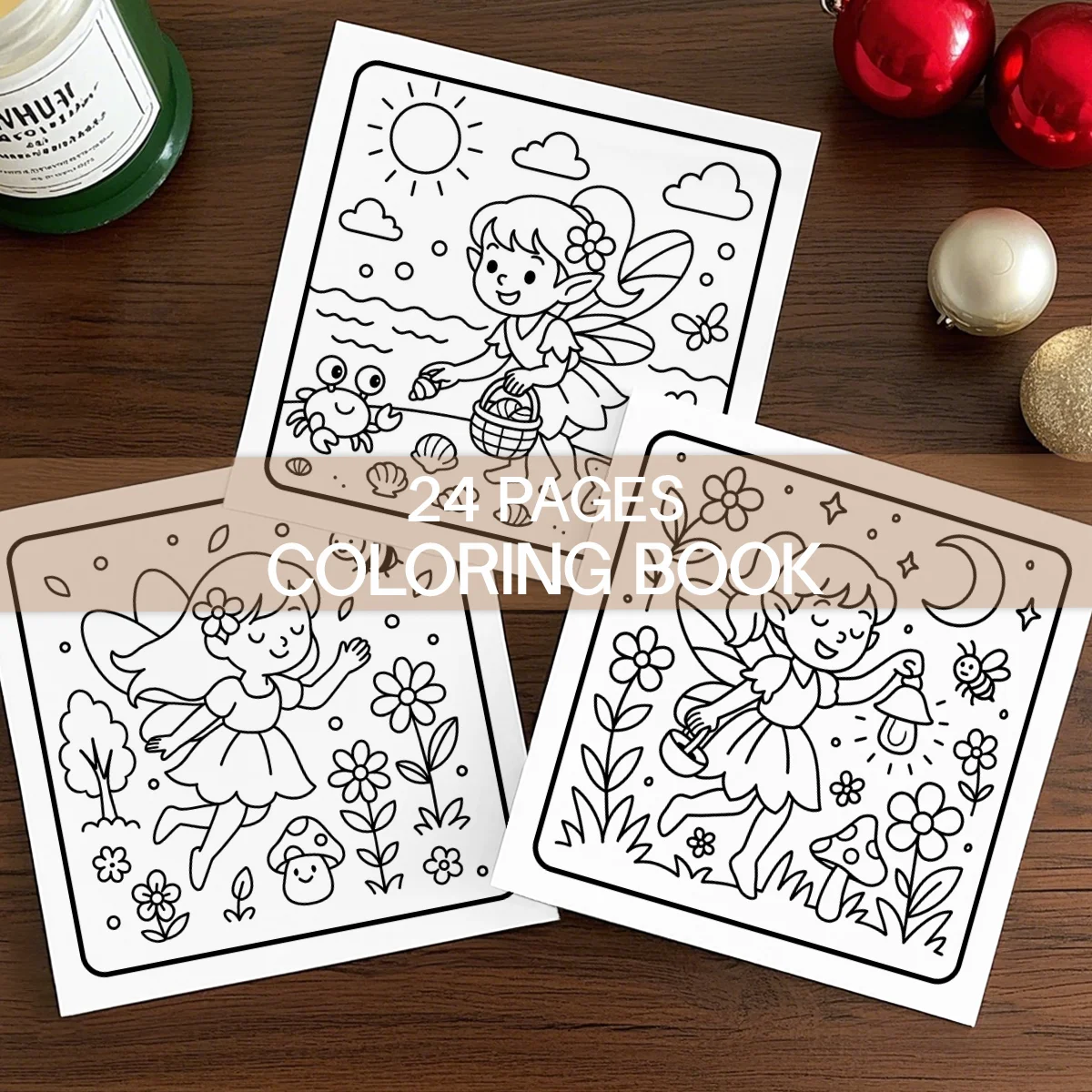 FLOWER FAIRY Cute & easy Patterns Coloring Book for Adults Children Cute Drawing Book Perfect Gift for Party and Birthday