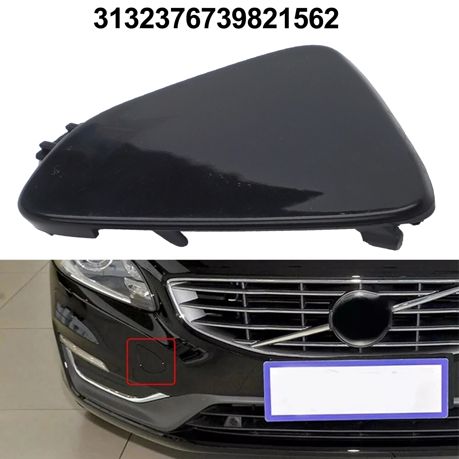 

Car Accessory Tow Hook Cover Cap Front Bumper Cap Perfect Fitment Brand New Condition For Volvo XC60 2014-2017