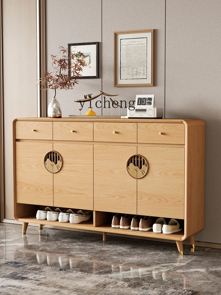

XL Shoe Cabinet Door Burlywood New Chinese Style Entrance Large Capacity Hall Cabinet
