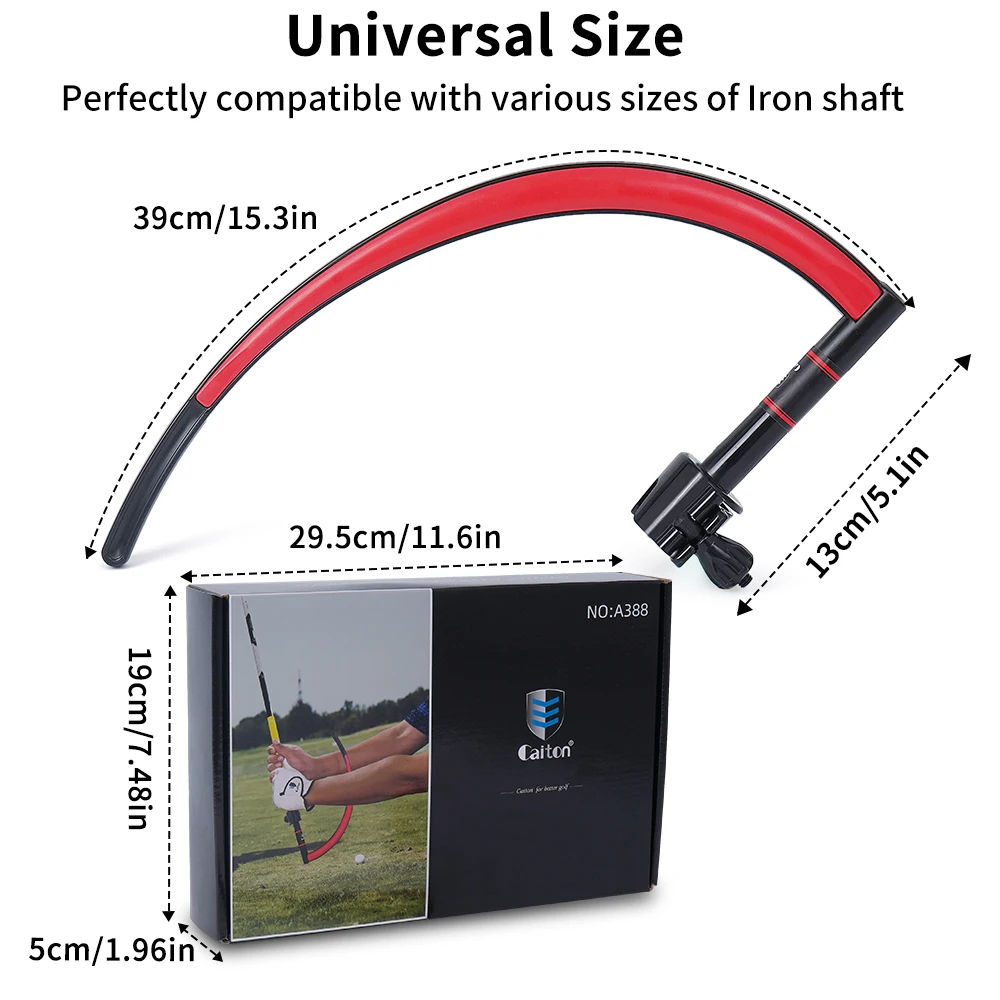 Caiton 1Pc Golf Swing Corrector Rubber Training Aid Hollow Arc Design Wrist Arm Posture Trainer Beginner Indoor Outdoor Practice