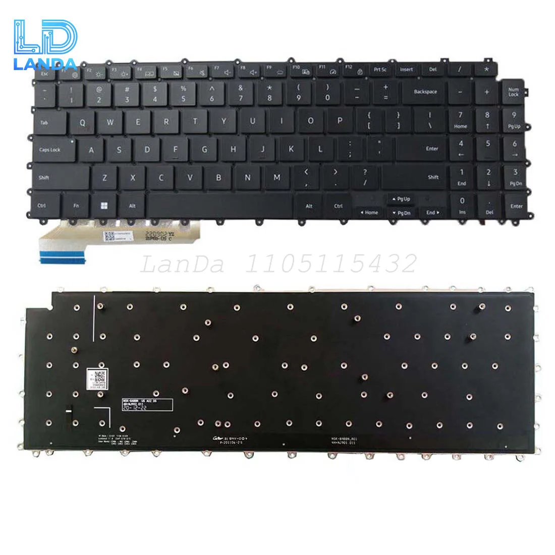 Laptop Keyboard For Samsung Galaxy Book Pro 360 950QDB NP950QDB Black US Backlit
