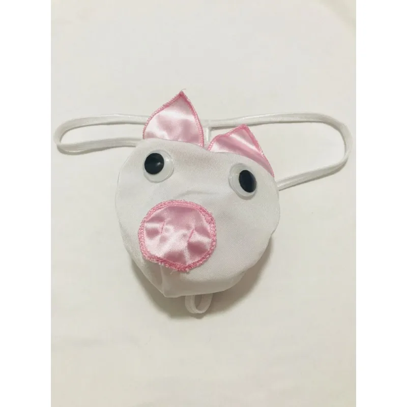 Cartoon Pig Cute Mens Pouch Bag Thongs G String Cover Penis Man T Panties Erotic Hombre Male Lingerie Tanga Sissy Gays Underwear image 3
