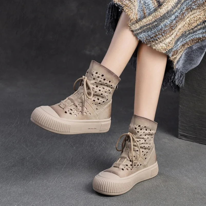2025-bottes-d'ete-ajourees-respirantes-printemps-nouvelles-sandales-en-cuir-veritable-retro-chaussures-pour-femmes-polyvalentes
