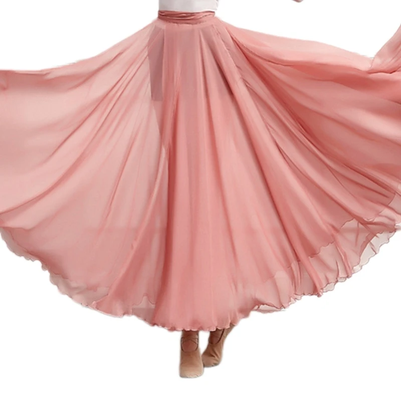 

Women Tie Waist Sheer Skirt for Ballet Dancers Big Swing Maxi Wrap Skirt N7YE