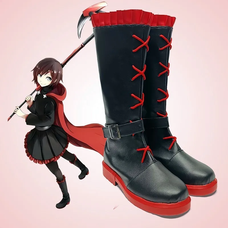

Buby Rose Cosplay Boots Shoes PU Leather Shoes Halloween Carnival Boots Props Custom Made