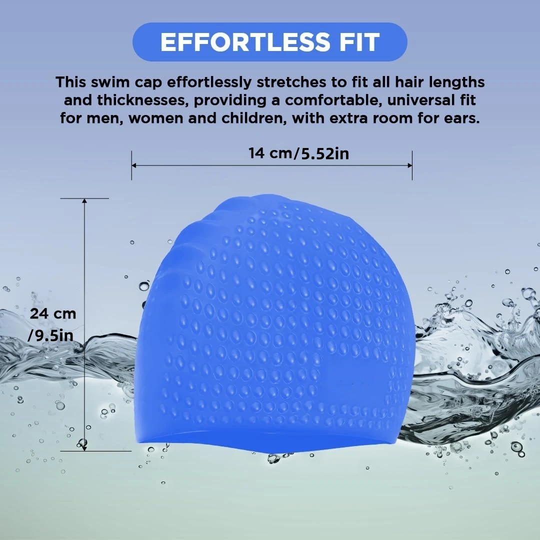 Silicone Swimming Cap, Highly Elastic and Thickened Swimming Cap, Suitable for Long and Short Hair, Unisex Shower Cap to Keep Ha