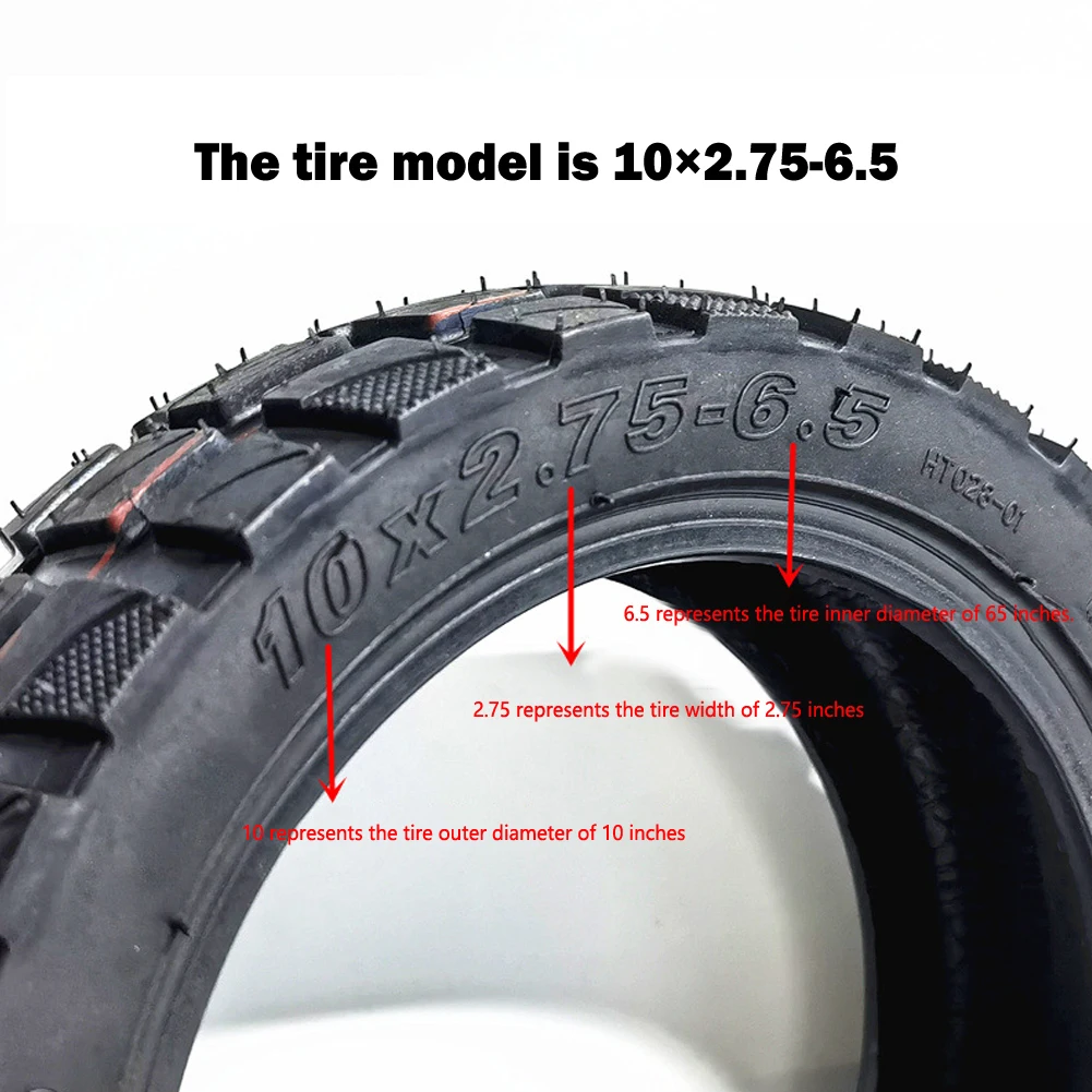 

10x2.75-6.5 Tubeless Off-road Tire 70/65-6.5 255*70 Rubber Wheel For 10 Inch Electric Scooter Replacement Accessories Parts