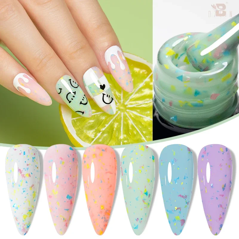 

7.5ML Gold Glitter Rubber Base Gel Nail Polish Milky White UV Construction Gel Semi Permanent Varnish Soak Off UV LED Nails Art