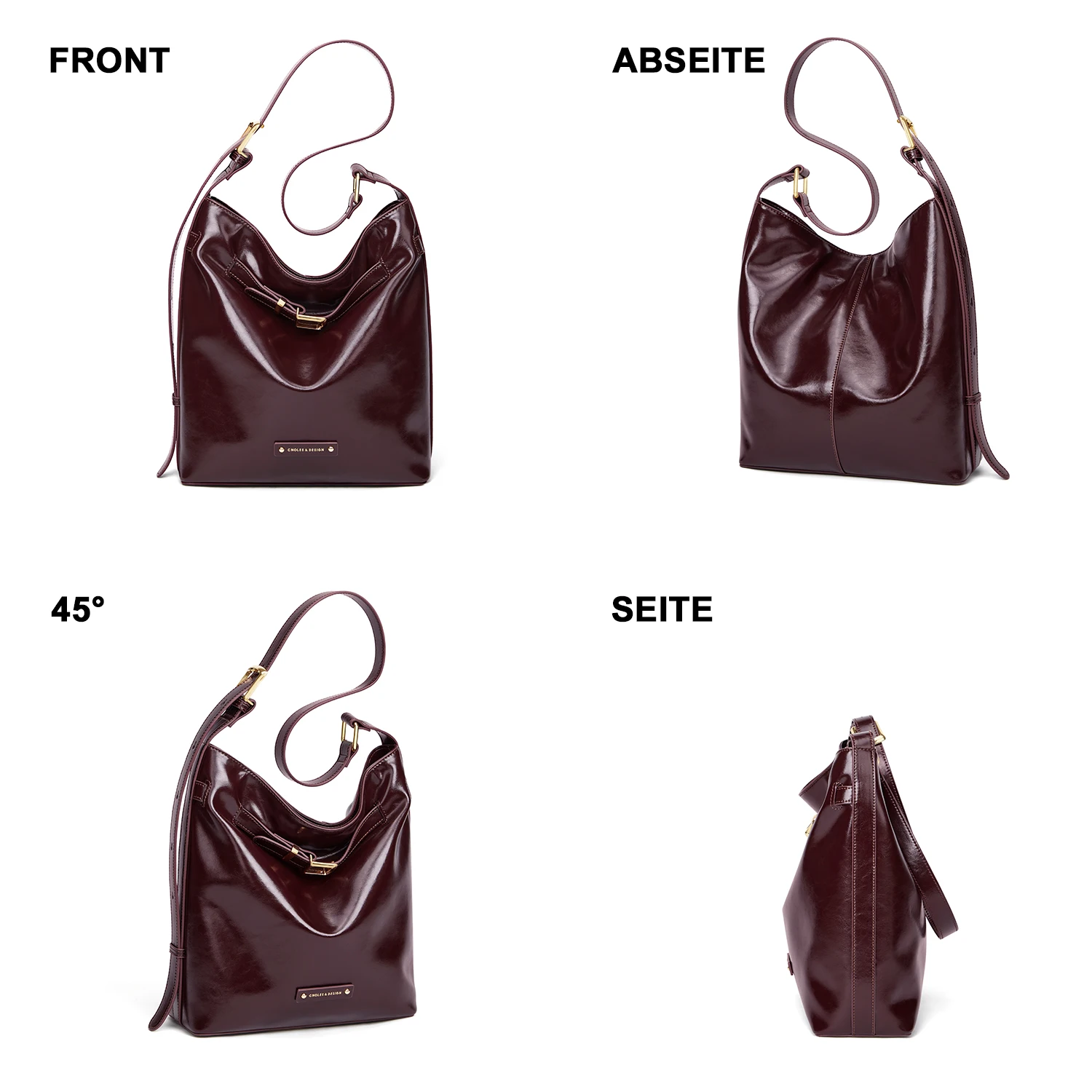Cnoles Original Shoulder Bags for Women Fashion Designer Bag Red Shoulder Bag Large Capacity Handbag Office Package Lady Bag