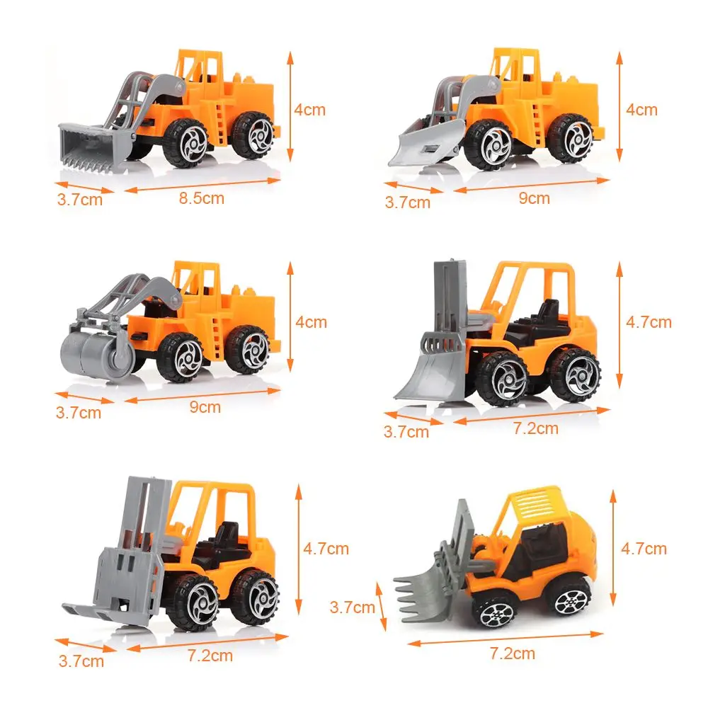 New Excavator Mini Car Home Decor Pull Back Car Engineering Vehicle Forklift Toy Car Model