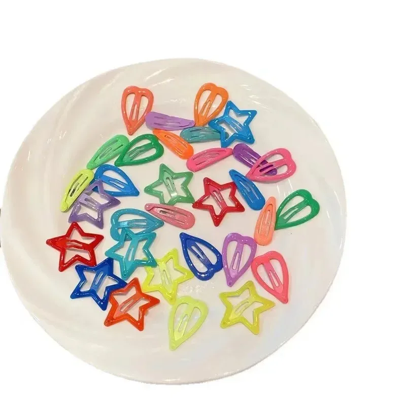 10pcs Colorful Glow in The Dark Star Heart Hairpin BB Snap Clips Luminous Barrettes Girls Hair Grip Kid Headdress Accessories view 6