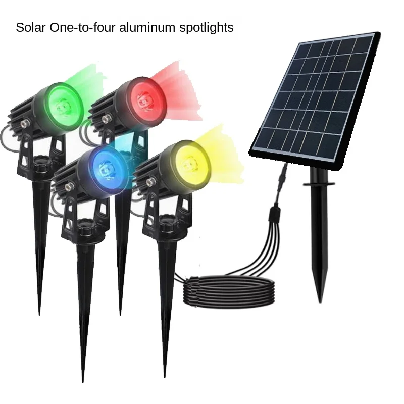 Waterproof solar lamp spotlight aluminum cast LED landscape wall potted garden lamp solar courtyard street lamp outdoor