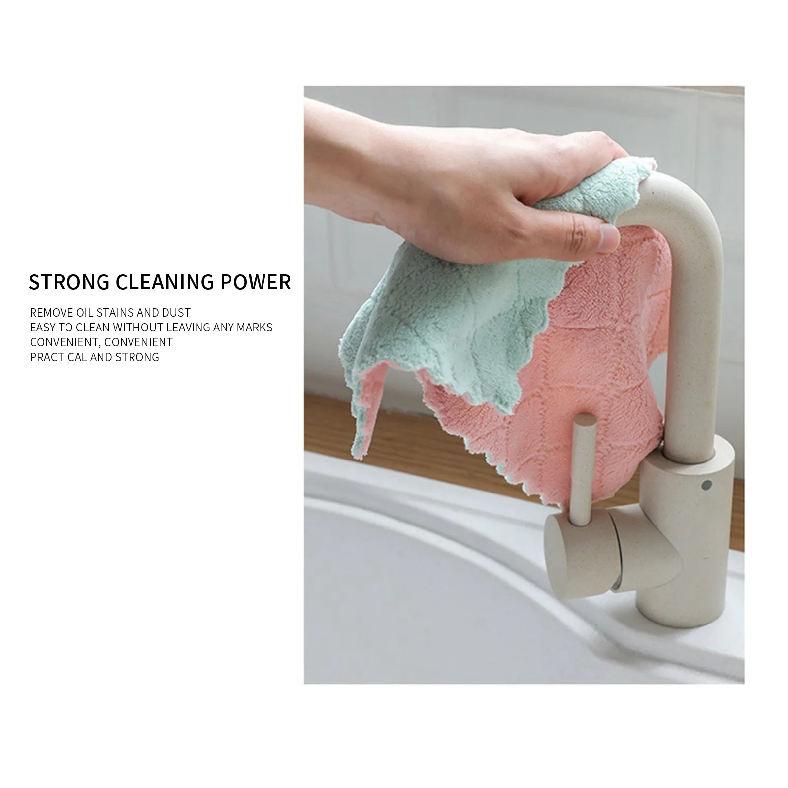 10pcs Double-sided Super Absorbent Cleaning Cloth, 15*25cm, Microfiber Kitchen Towels, Dishwashing Cloth, Random Color