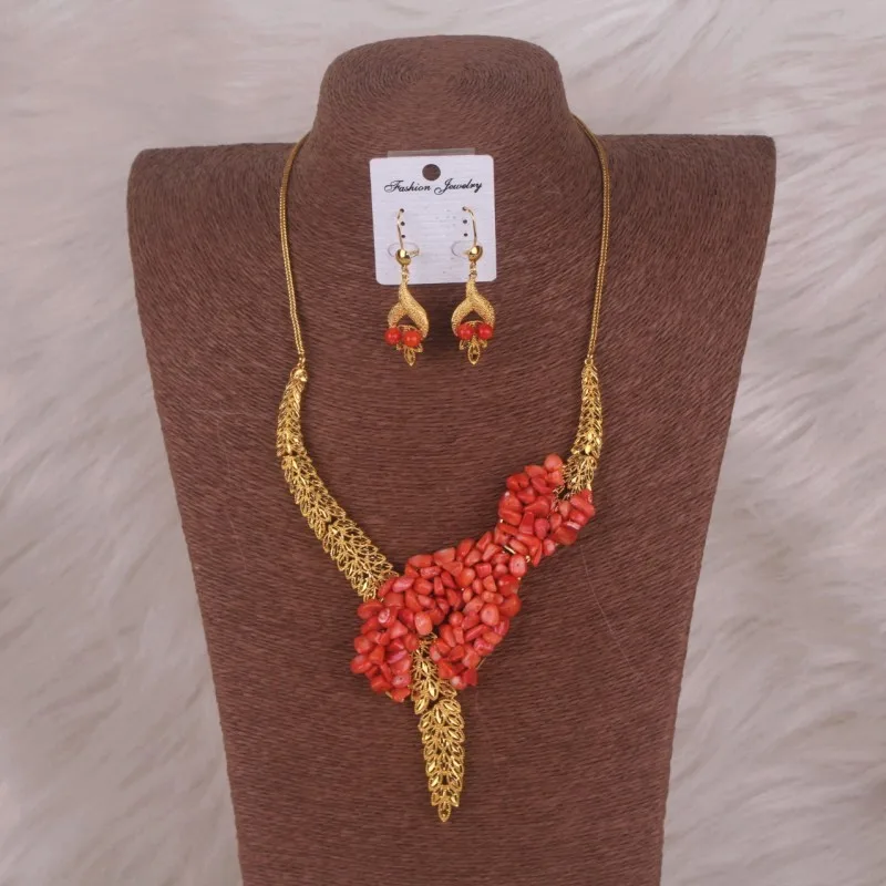 

Новый африканский комплект украшений из натуральной нигерийской коралловой бисера 100, свадебное ожерелье и серьги