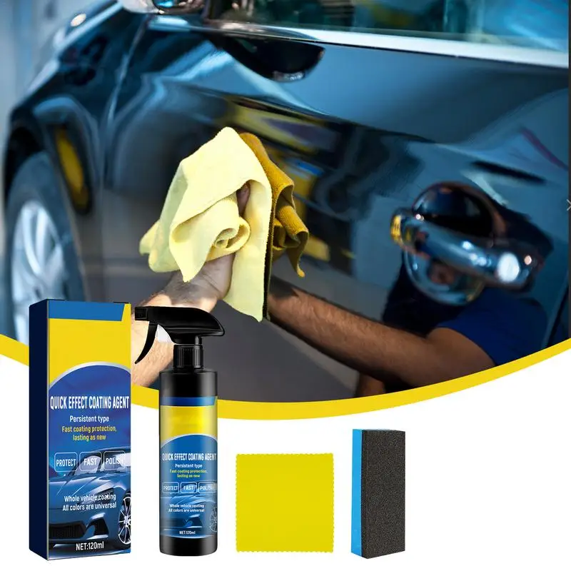 Car Coating Agent Spray Car Coating Wax Polishing Spray Refurbisher Dust-Proof Fast Car Coating Fine Scratch Repair With Sponge