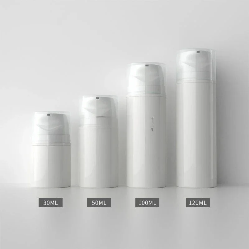 100pcs 30ml 50ml 100ml 120ml Portable Airless Lotion Pump Dispensing Bottles Empty White Cosmetic Packaging Containers F3783