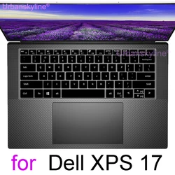 for Dell XPS 17 Keyboard Cover 9720 9710 9700 Touch Protector Skin Case Laptop Accessory Silicon Black inch 2022 2021 2020 New