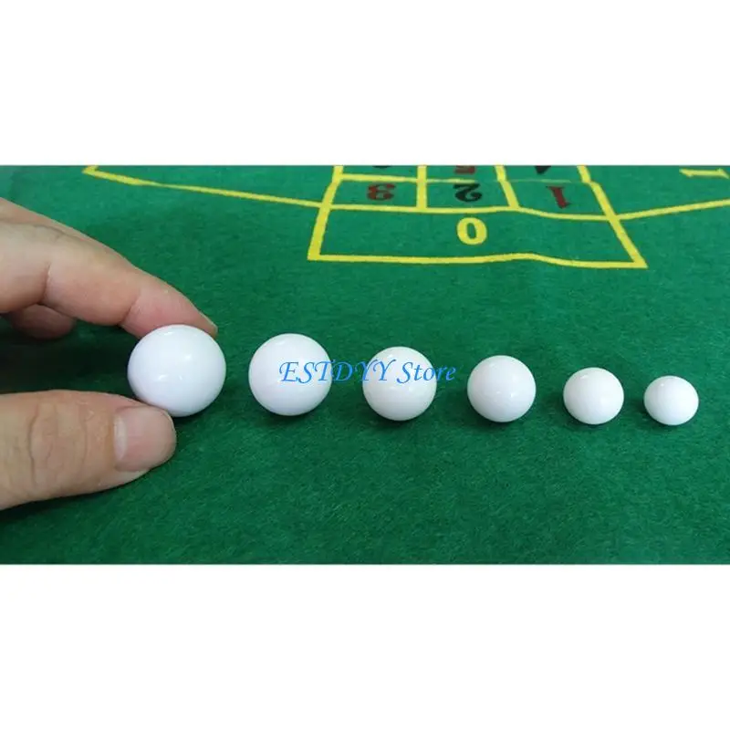 G6DE 5pcs Russian Roulette Ball Casino Roulette Game Replacement Ball Acrylic White Ball 12/14/16/18/20/22mm
