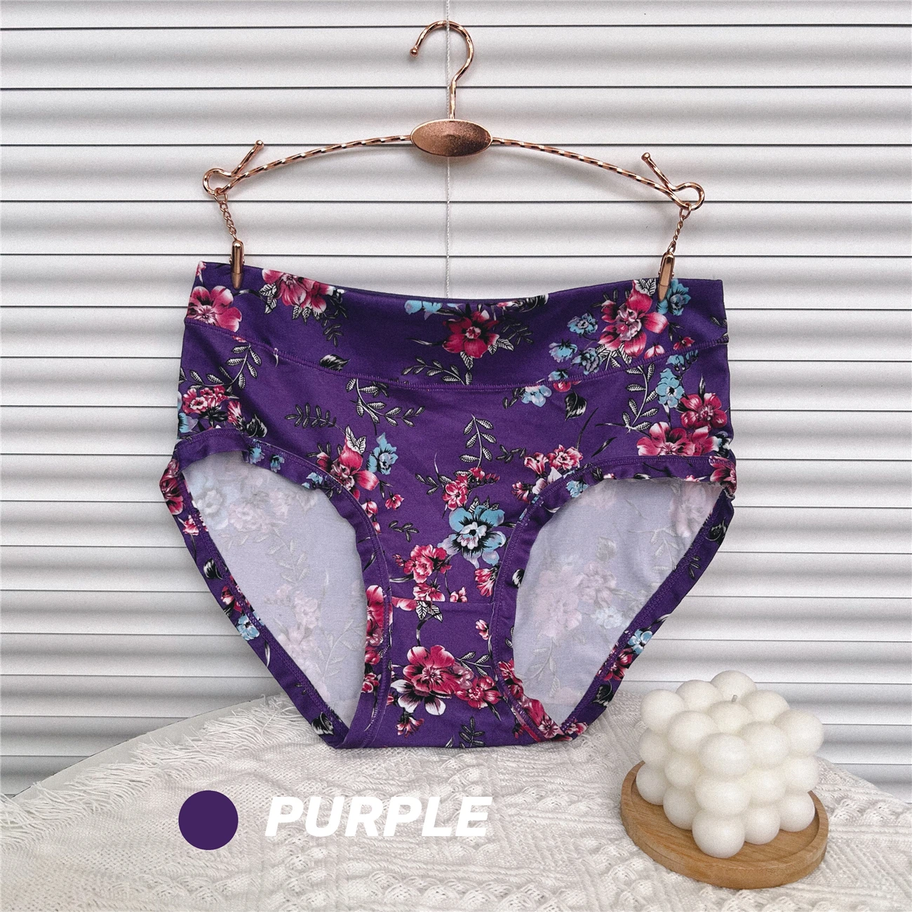 여성용 플로럴 프린트 속옷, 플러스 사이즈 여성용 팬티, 중간 허리 언더팬츠 모달 팬티, 여성용 플라워 팬티