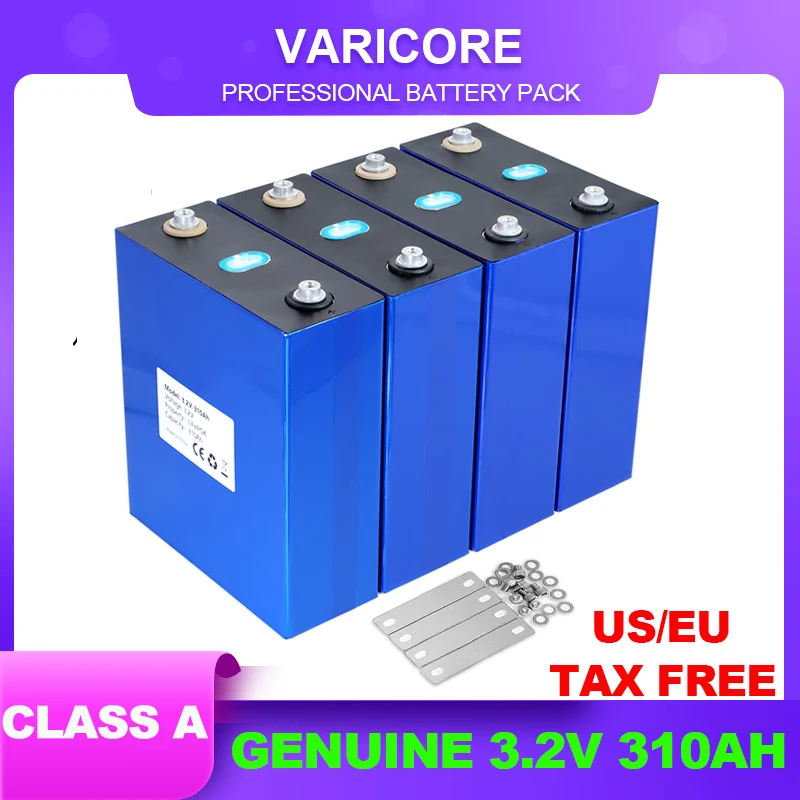 4x 3.2V 310Ah LiFePO4 batteries DIY 12V 4S Rechargeable battery for Electric car RV Solar Energy storage system Class A Tax Free