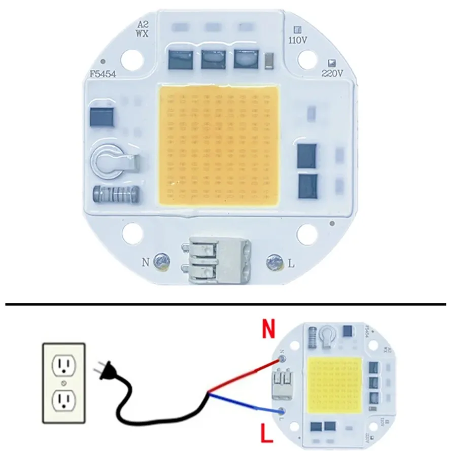RnnTuu 110V 220V Chip LED 50W 70W 100W Chip COB bez potrzeby koraliki do lampy LED dla światło halogenowe reflektora Lampada DIY oświetlenie