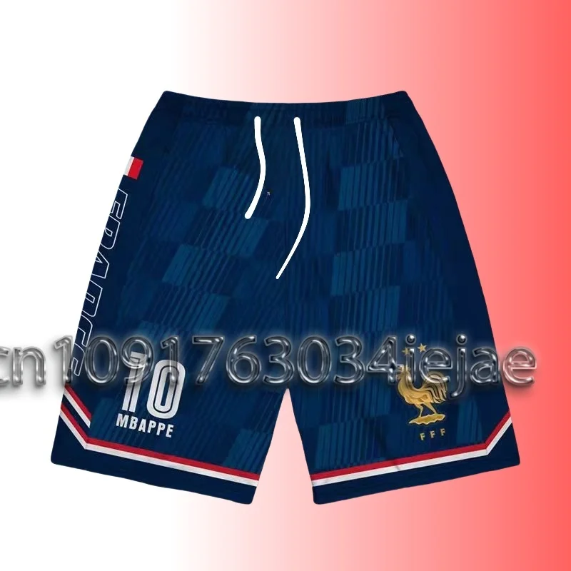 

MOTO-Men Women Shorts France No.10 Football Shorts Breathable Quick Dry