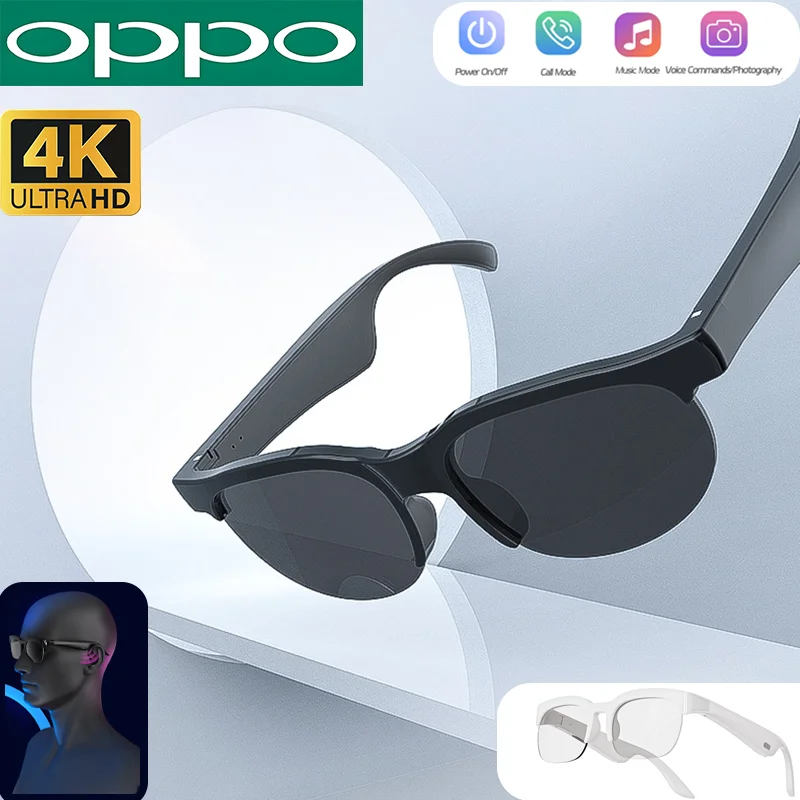 

OPPO Smart Glasses AI Translator Hands-Free Music and Calls BT Sunglasses UV Protection Outdoor Sports Headphones for Men Women