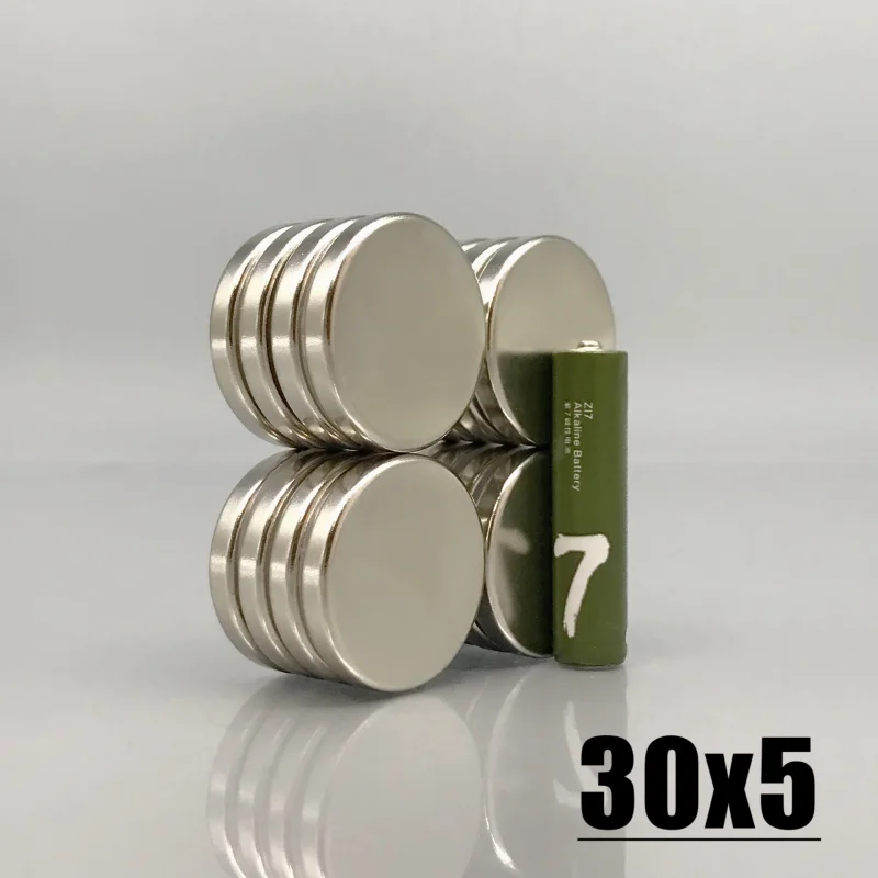 N35 NdfeB 50pcs 30x5mm Magnet Neodymium Magnet Round Shape Permanent Magnetic Imanes Magnets 30*5 Magnet Accessory
