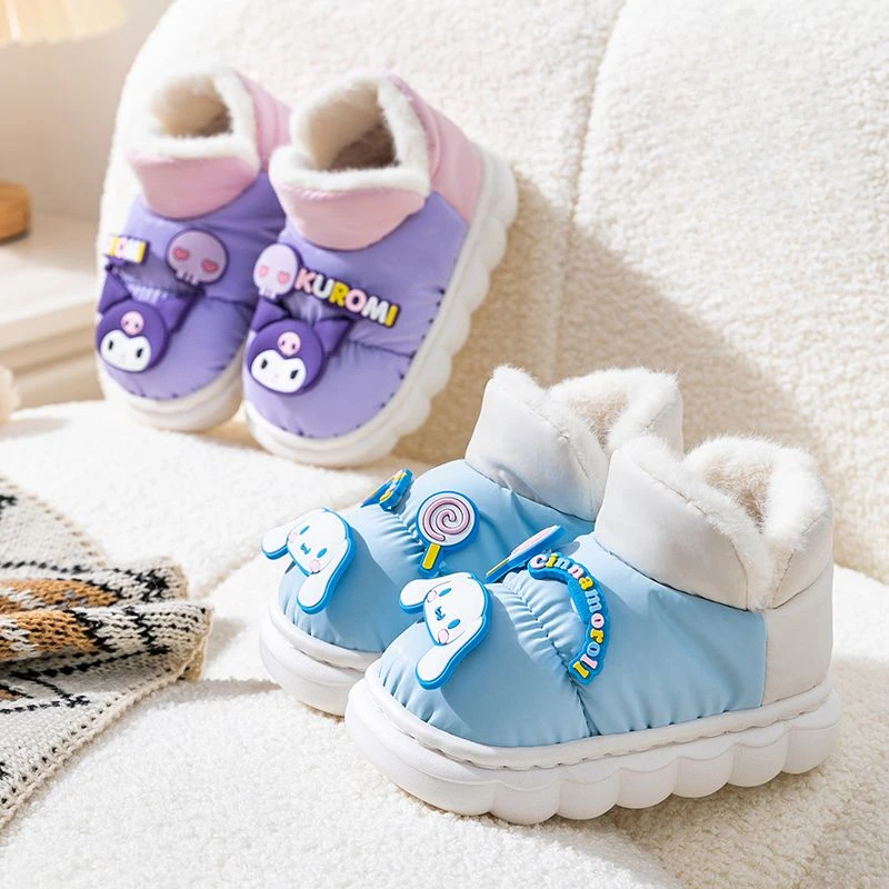 

Girly Heart Kawaii Cinnamoroll Kuromi Hello Kitty Cotton Shoes Cute Sanrio Autumn and Winter Warm Waterproof Cartoon Snow Boots
