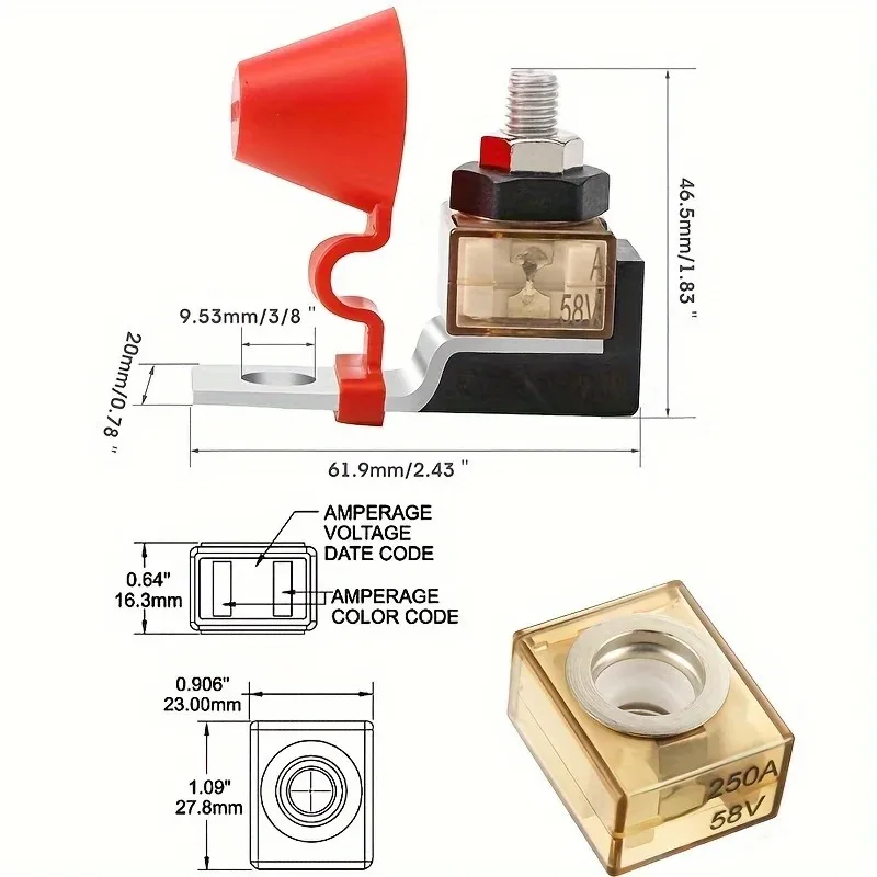 Marine-Qualität Autobatterie-Sicherungssatz 30A-300A Batterieanschluss MRBF Langlebige Anschlussklemmen für Boote, LKWs, Wohnmobile, Baumaschinen – Detail 6