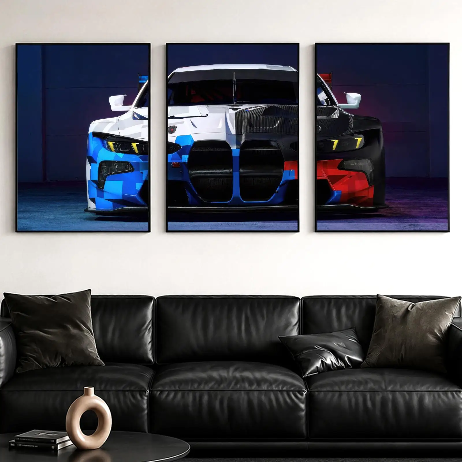 Dynamic Racing Machine Painting Calligraphy Canvas Poster Set Wall Artwork for Bedroom Living Room Decorative Prints Gift