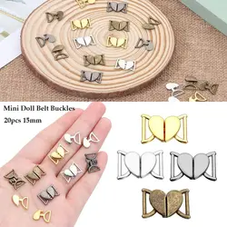 20Pcs 15mm Mini Ultra-small Tri-glide Buckle Heart Shape DIY Dolls Buckles Belt Buttons Doll Shoes Clothes Accessories