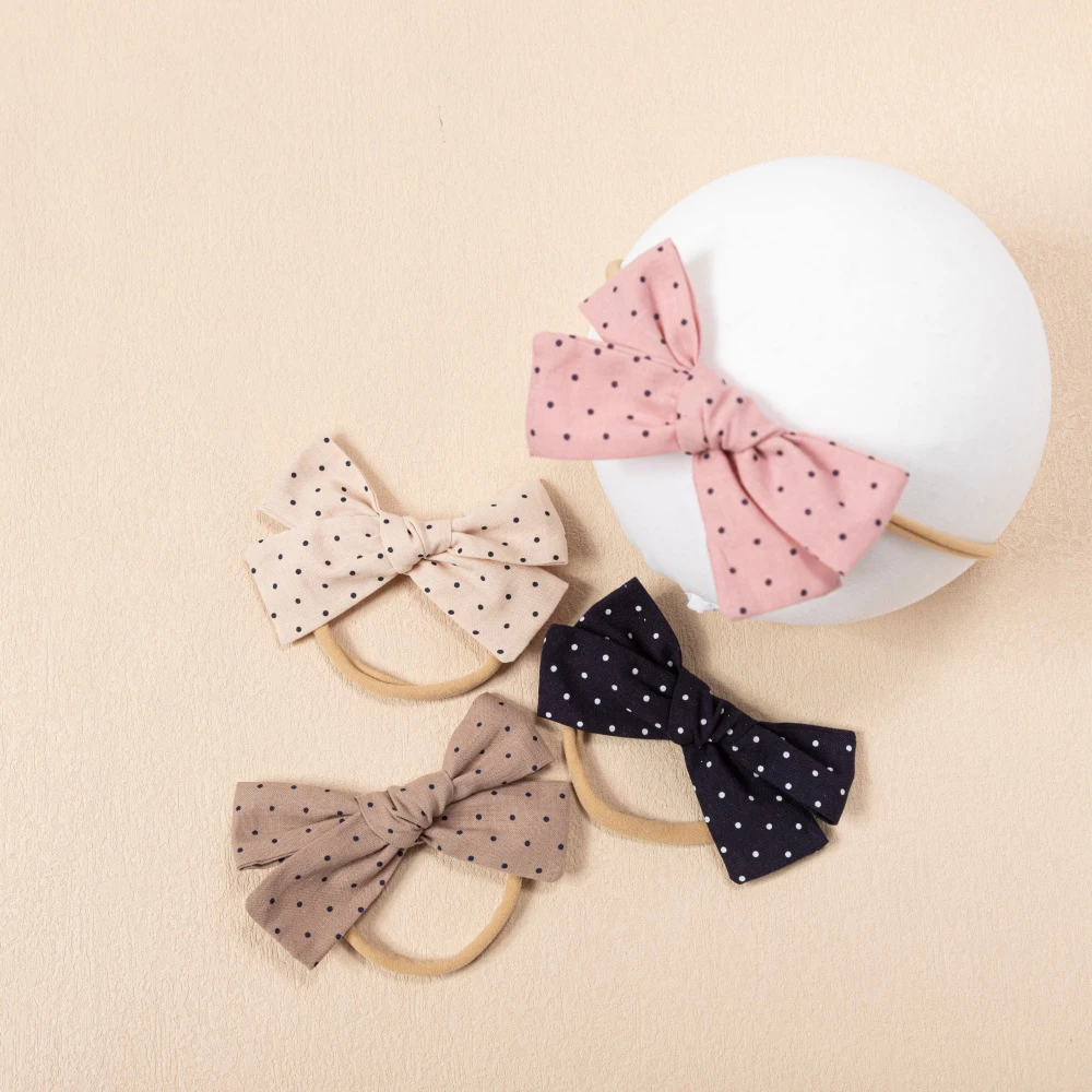 

Baby Headband for Girl Cotton Bowknot Hair Accessories Cute Newborn Dot Bows Hairband Elastic Kids Headwear Photography Props