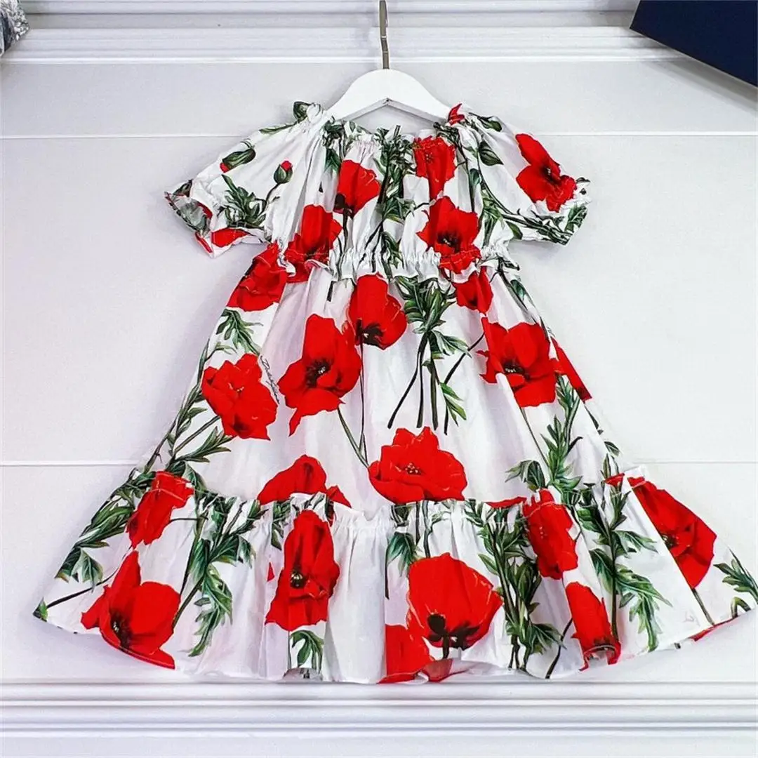 

2024 new girls' clothing 2020 autumn full print bow long-sleeved shirt girls princess skirt D6265G