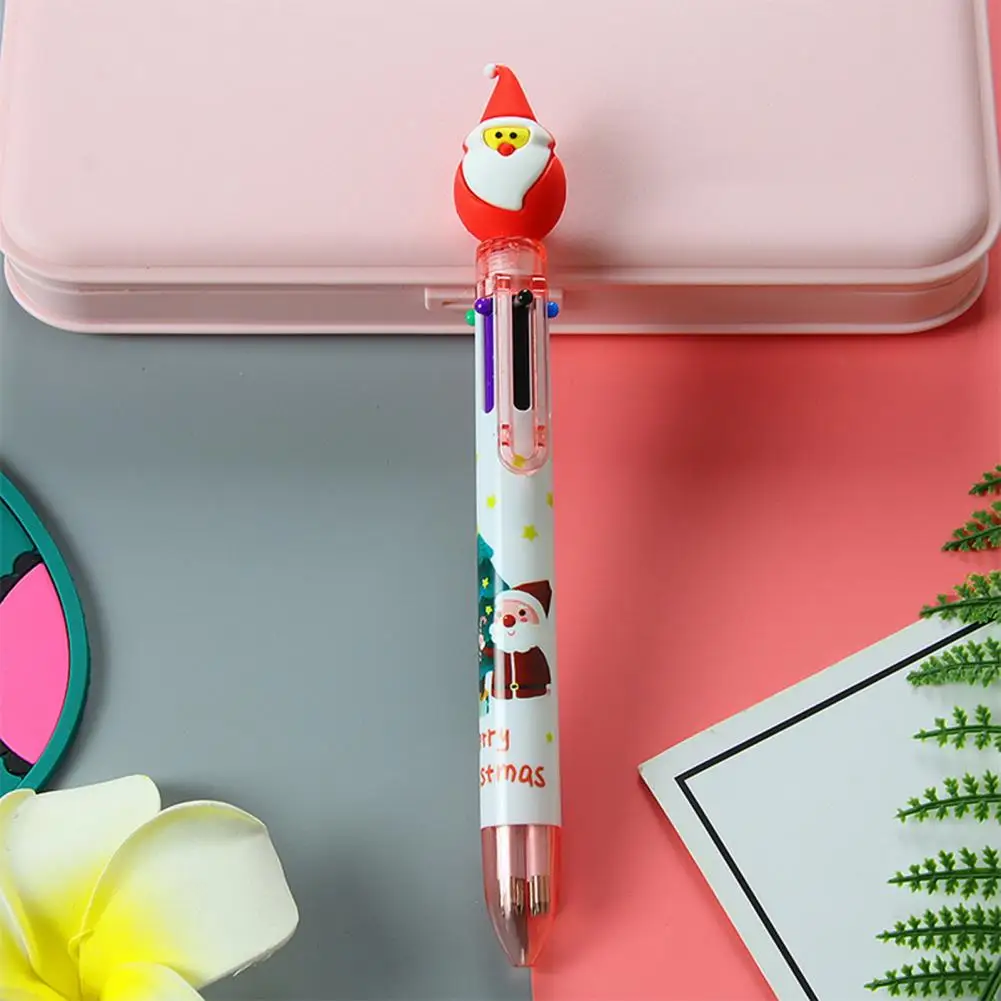 Canetas esferográficas escrita lisa definida para estudantes, papelaria festiva do Natal, presente