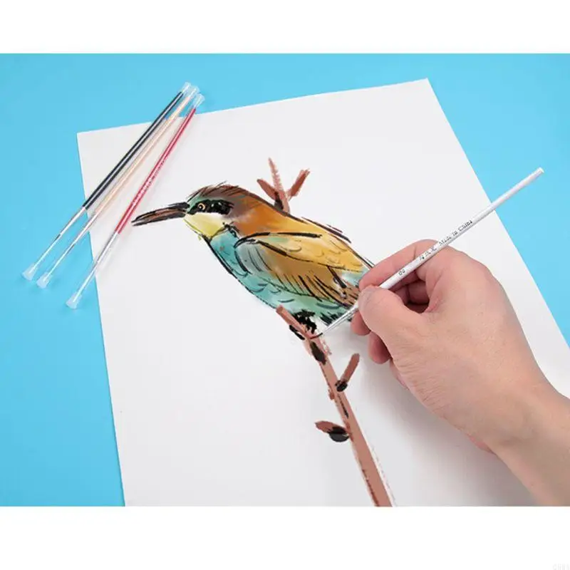 Q5WA 3 chiếc 0 00 000 Móc Dòng Bút Chuyên Nghiệp Đầu Mịn Vẽ Cọ Acrylic