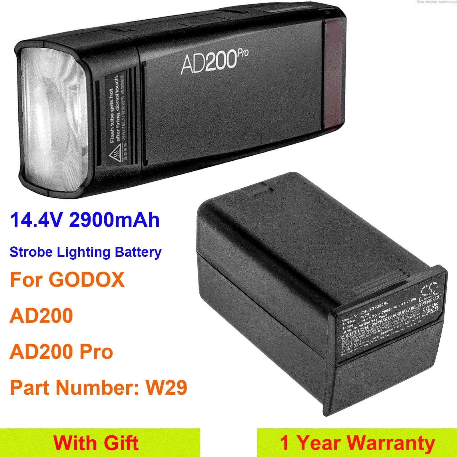 

Cameron Sino 14,4 В 2900 мАч Аккумулятор для стробоскопического освещения W29 для GODOX AD200, AD200 Pro