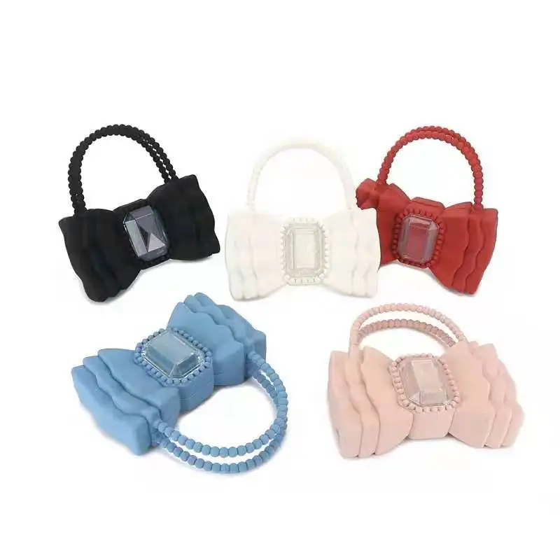 Imagem -05 - Silicone Bowknot Crossbody Bolsas para Mulheres Geléia Bolsas Bolsa de Ombro Desenho Colorido Embreagem Pvc Bolsa Colorida Marca