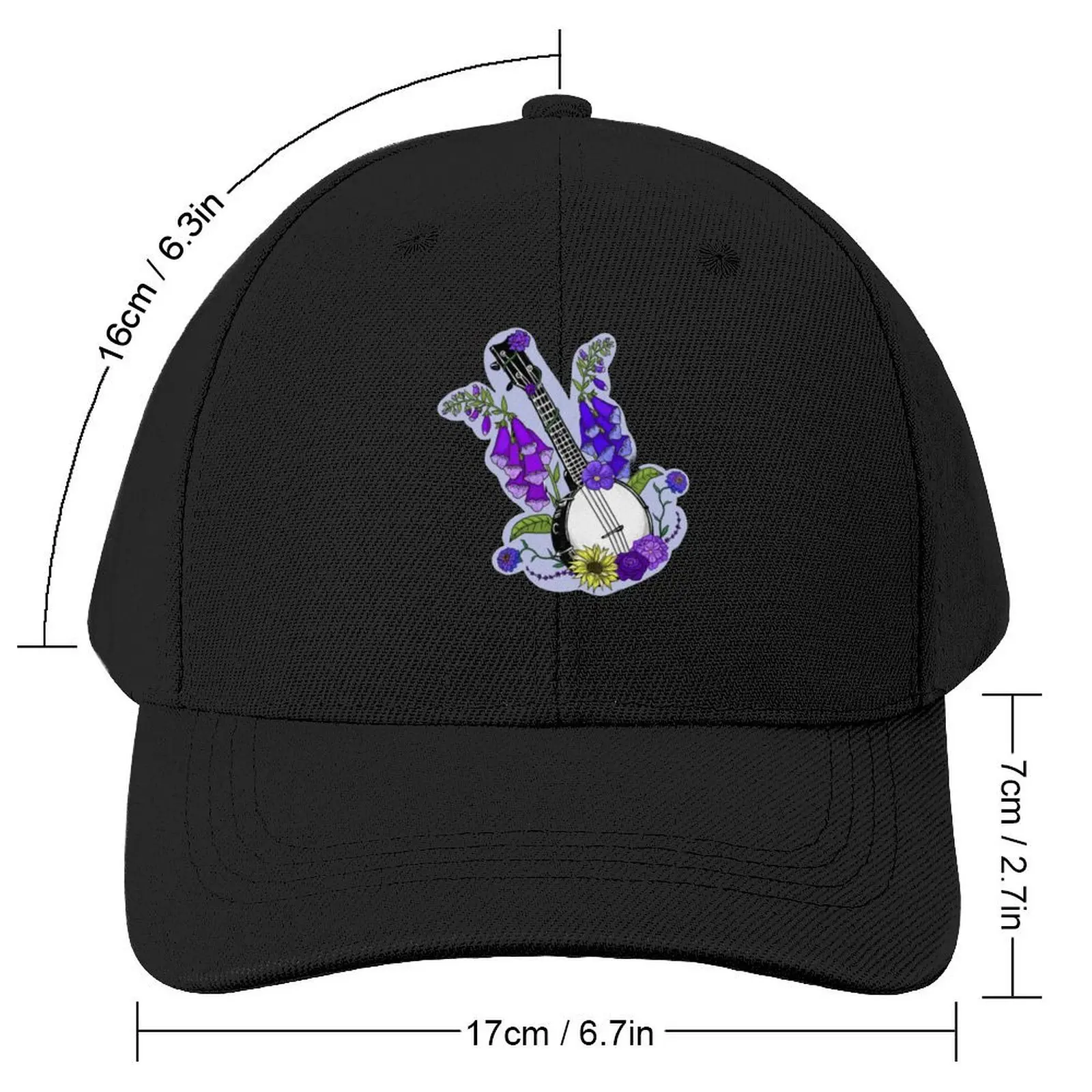 Banjo with Flowers (Purple) Baseball Cap Luxury Man Hat Dropshipping Luxury Hat Rugby Women's Beach Men's