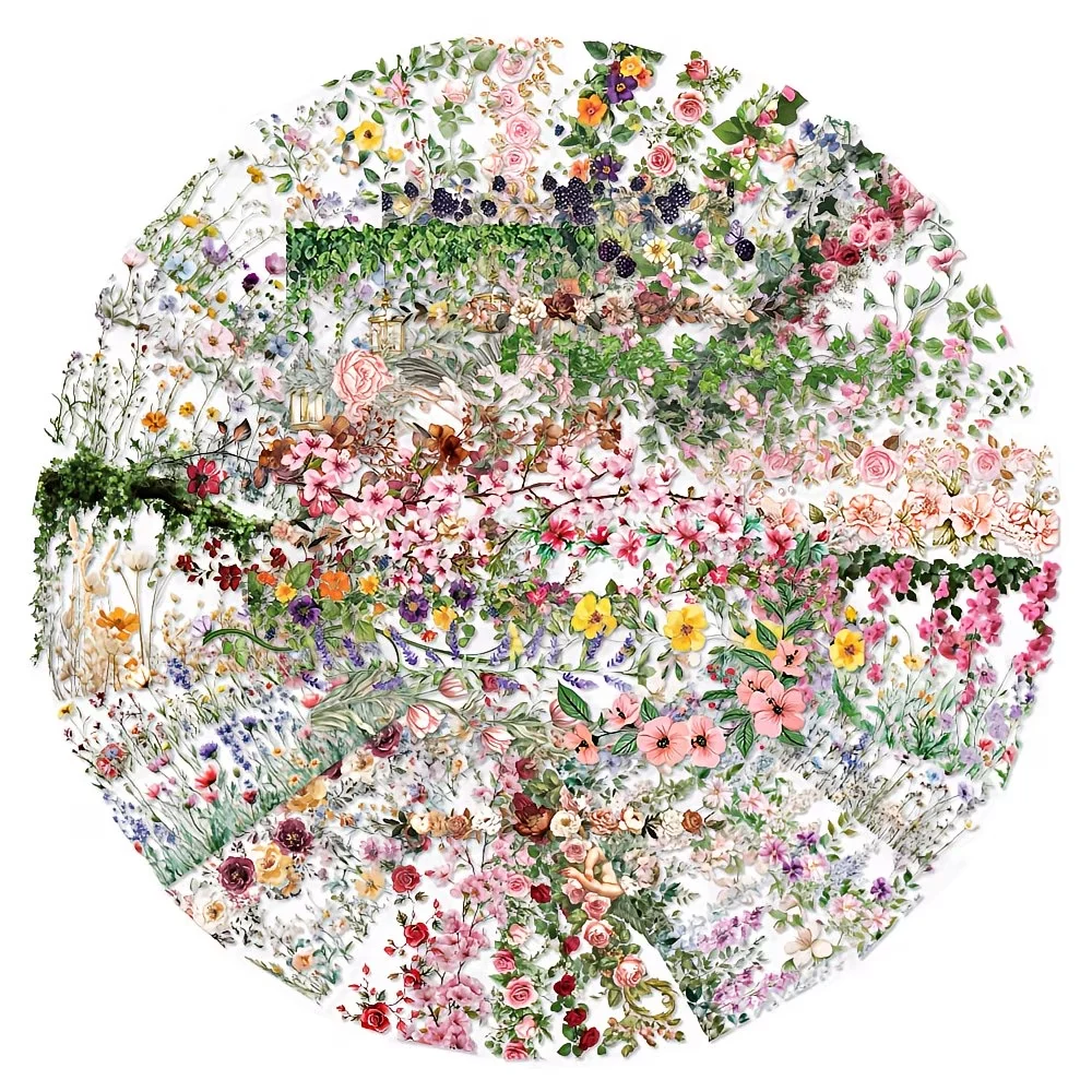 60 florale Tagebuch-Spitzenaufkleber und wasserfeste Aufkleber eignen sich für Laptops, Kühlschränke, Koffer, Desktops und Schneidegeräte – Detail 10