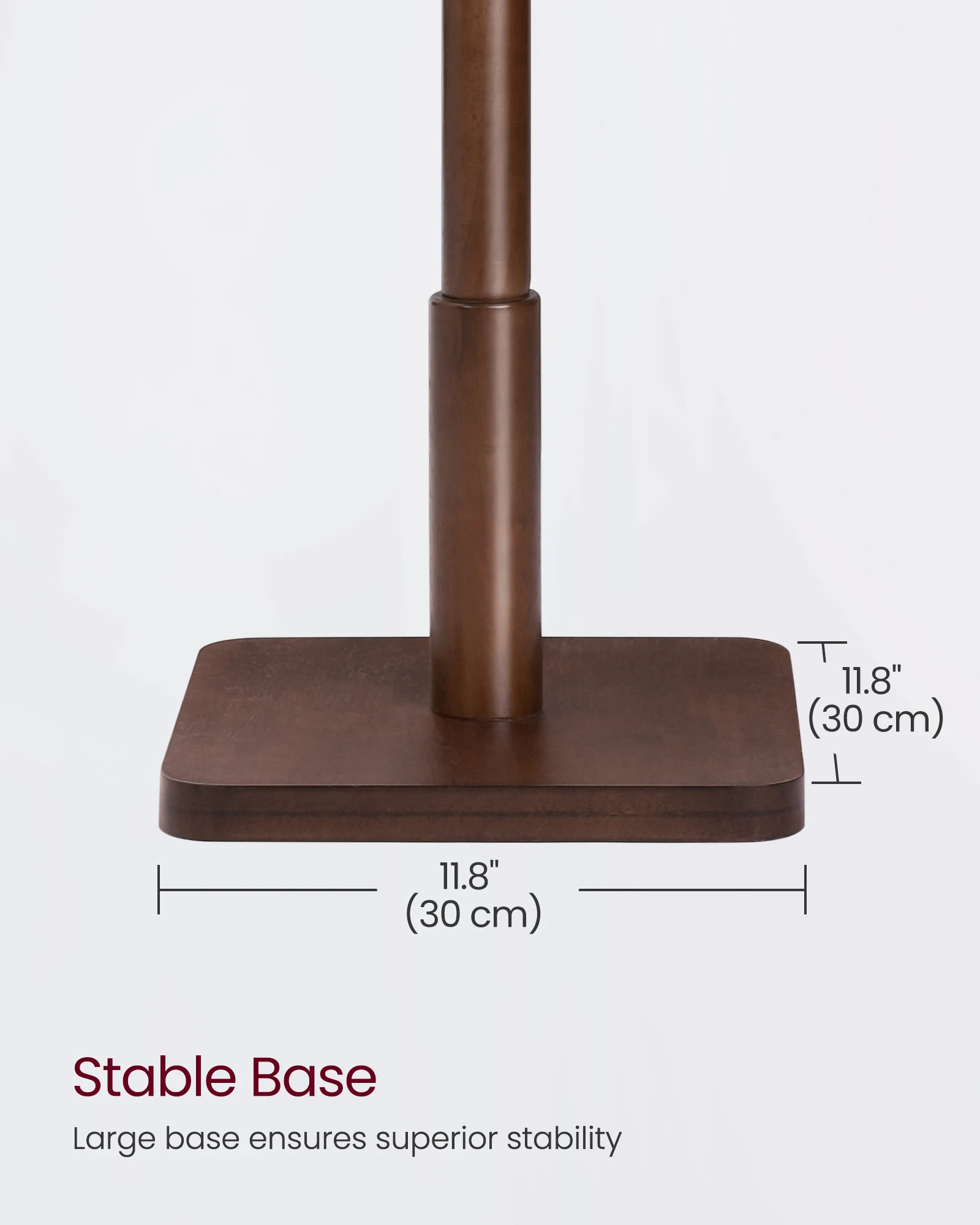 رف معطف من الخشب الصلب من VASAGLE، شجرة معطف قائمة بذاتها مع 8 خطافات، 3 خيارات للارتفاع، للمعاطف والقبعات والحقائب والمحافظ #5