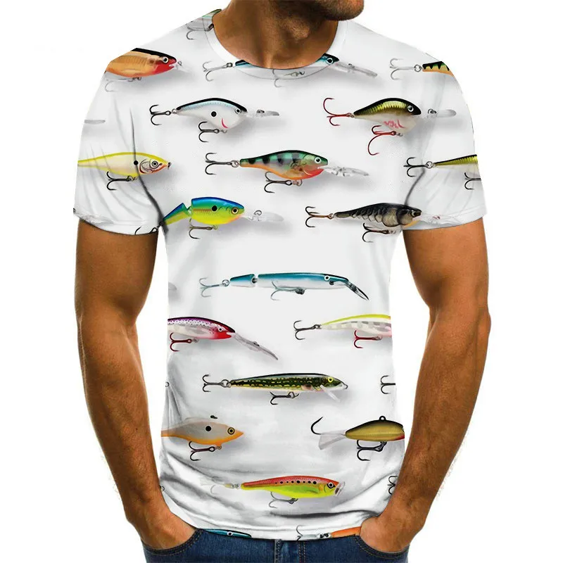 Funny Fishing 3D Print T-Shirts Men Women Short Sleeve T Shirt Hip Hop Streetwear Oversized Harajuku Male Tops Tees Man Clothing