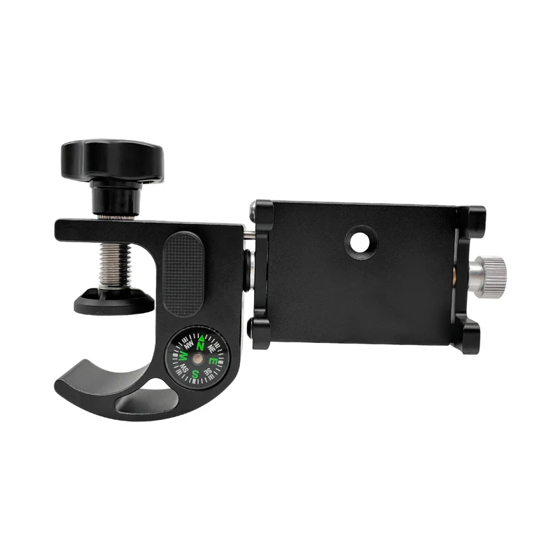 NEW gps Pole Clamp With Compass Phone Holder Bracket Cradle For GPS FOR Data Collector Total Station
