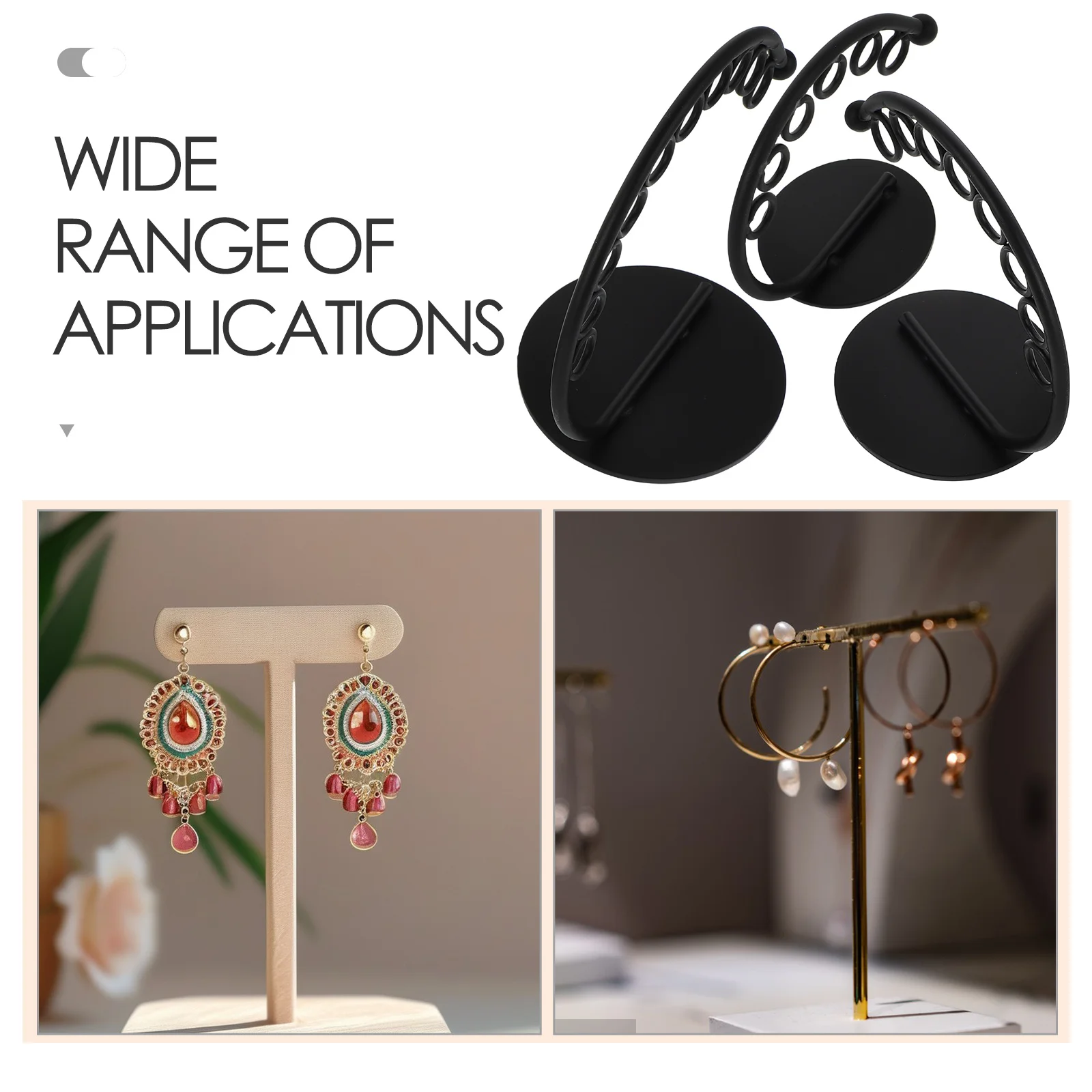 1Set Earrings Holder Multi-Hole Metal Jewelry Organizer Rack Display Women Jewelry Storage Earring Holder Rack