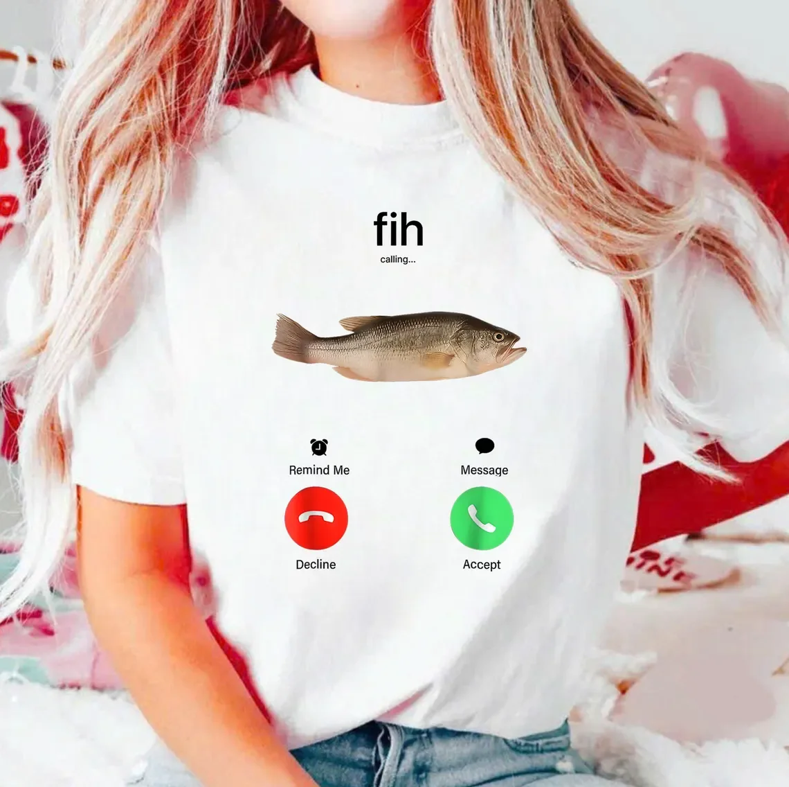 2026 New Funny Fish Meme T-Shirt Fih Calling Graphic Tee Retro Vintage Tee Soft Crew Neck Short Sleeve Shirt Y2K