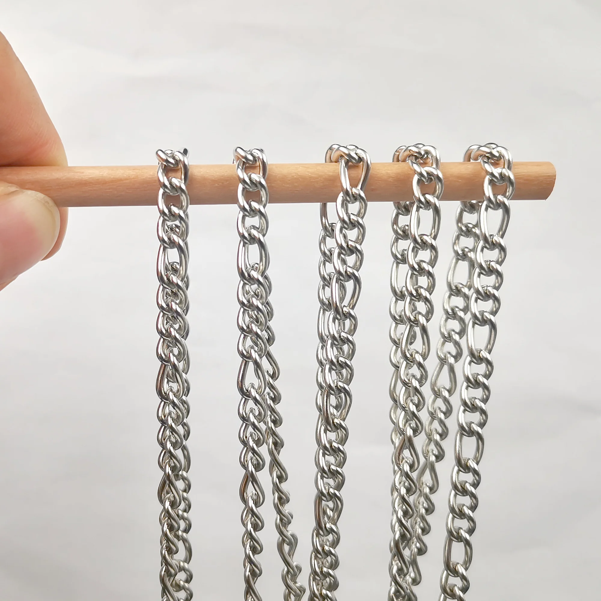 Lot 20meter Silver 5.8mm Stainless Steel Shiny Smooth Cowboy Link Chain jewelry findings / Marking Chains