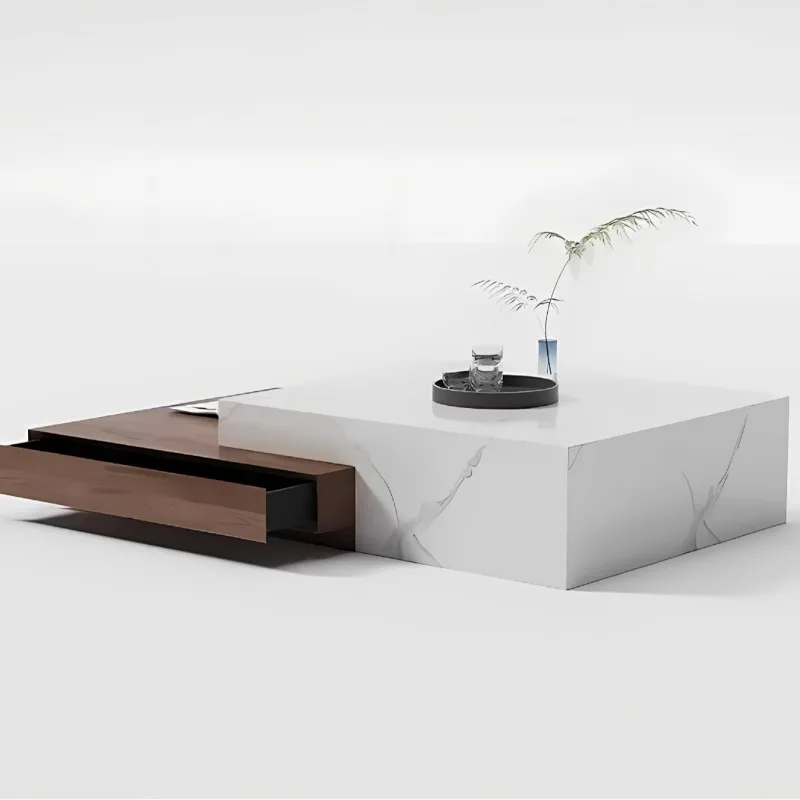 New minimalist marble natural stone coffee table living room light luxury high sense
