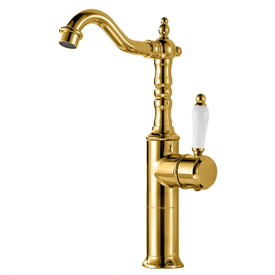 

Gold Color Basin Faucets Brass Crane Bathroom Faucets Hot and Cold Water Mixer Tap Contemporary Mixer Tap torneira 855972
