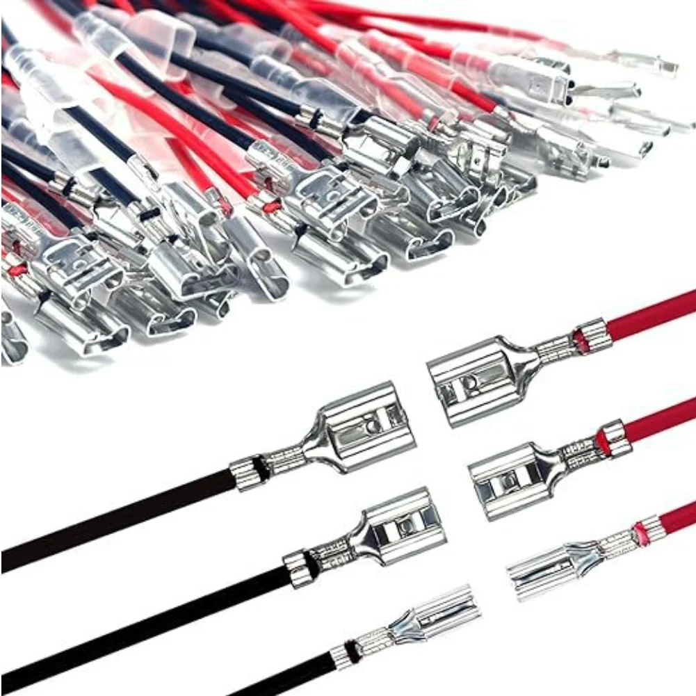 30 pcs For female Speaker Wire Spring Loaded Connectors 2.8mm 4.8mm 6.3mm Copper Contact Material ABS Insulated Terminal Design