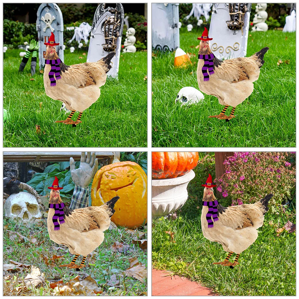 

2Pcs Durable Acrylic Chicken Yard Sign Garden Stake Lawn Ornament Outdoor Yard Decoration Halloween Decor Garden Chicken Stake